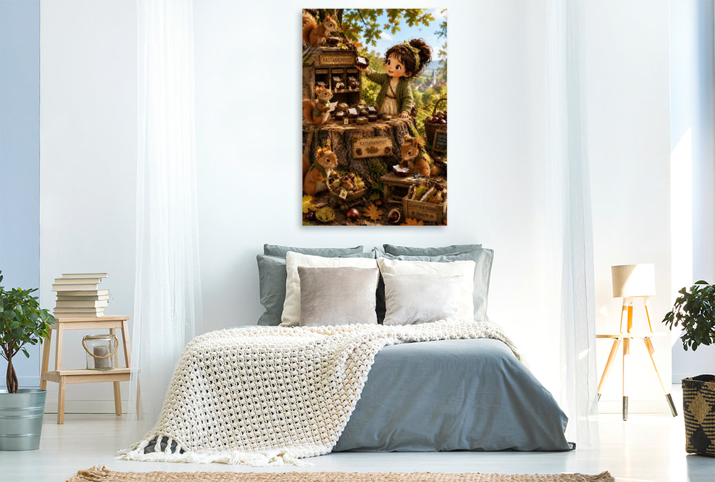 Premium Textil-Leinwand Die Kastanienpost