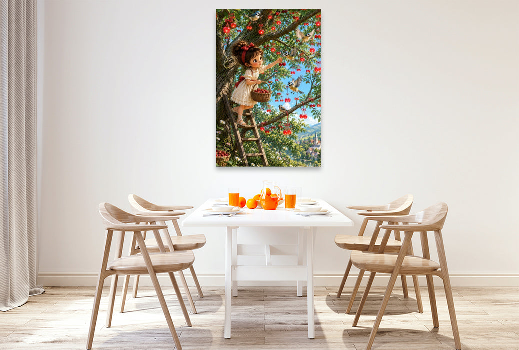 Premium Textil-Leinwand Die roten Sommerlichter