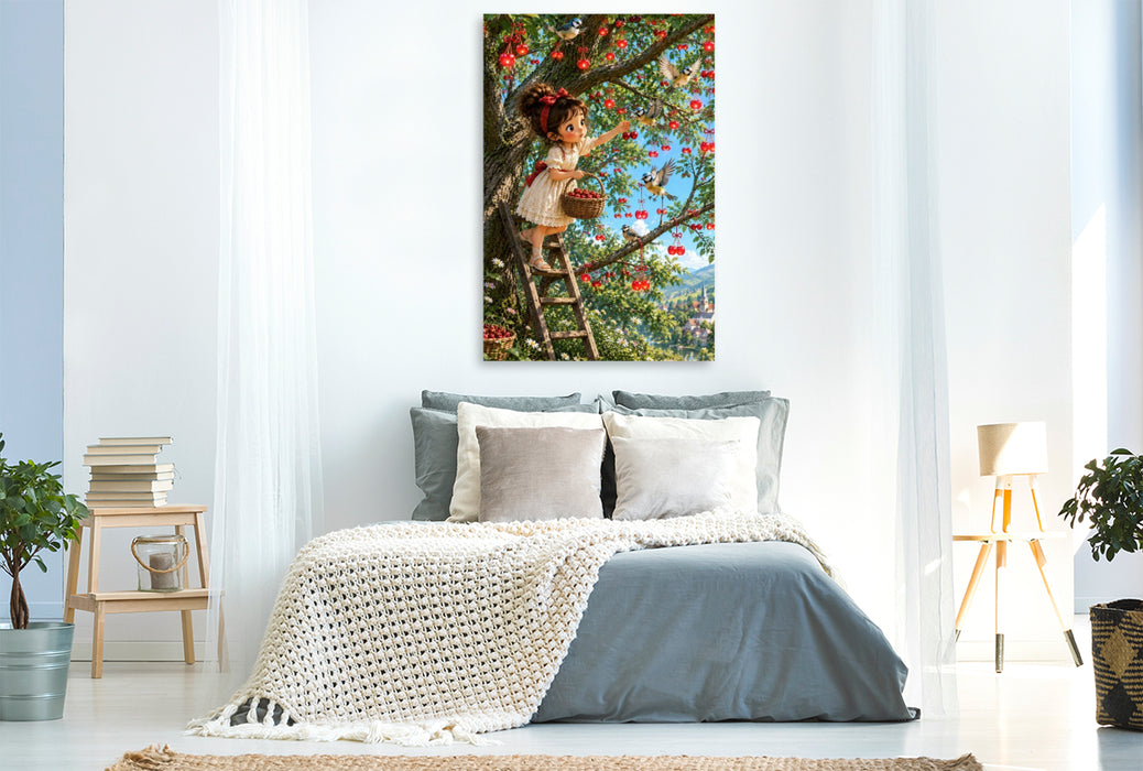 Premium Textil-Leinwand Die roten Sommerlichter