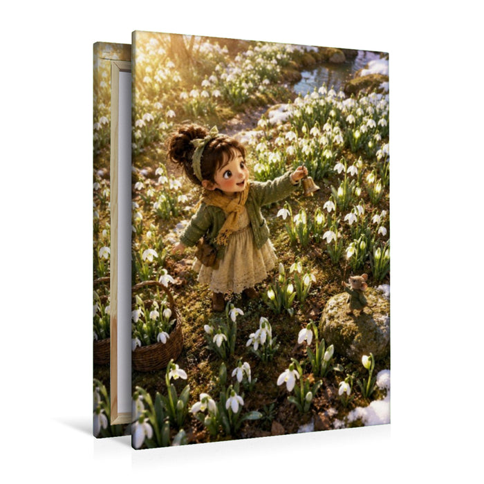 Premium Textil-Leinwand Die Frühlingsglocke