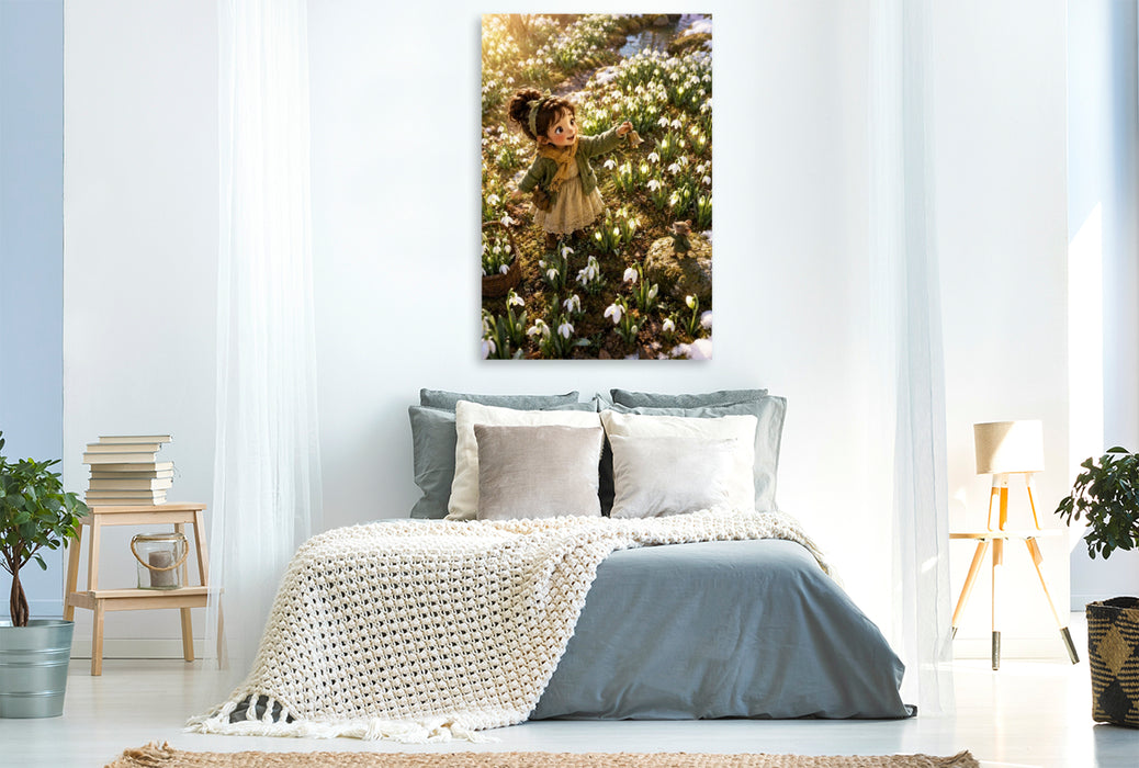 Premium Textil-Leinwand Die Frühlingsglocke