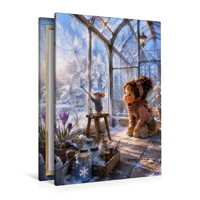 Premium Textil-Leinwand Die Eisblumenmalerin