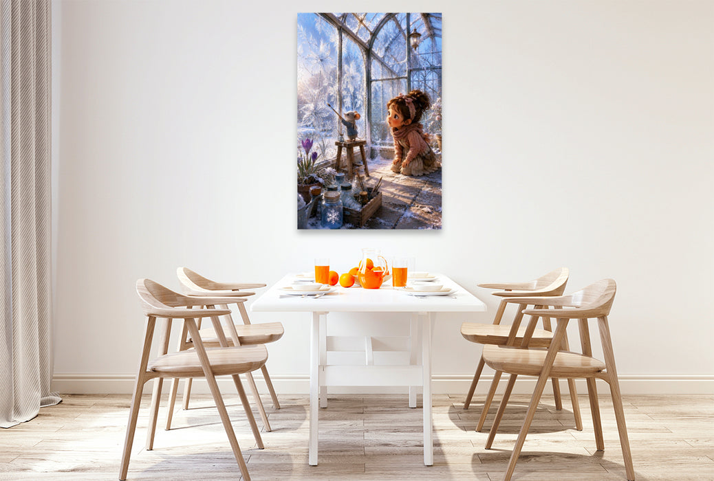 Premium Textil-Leinwand Die Eisblumenmalerin