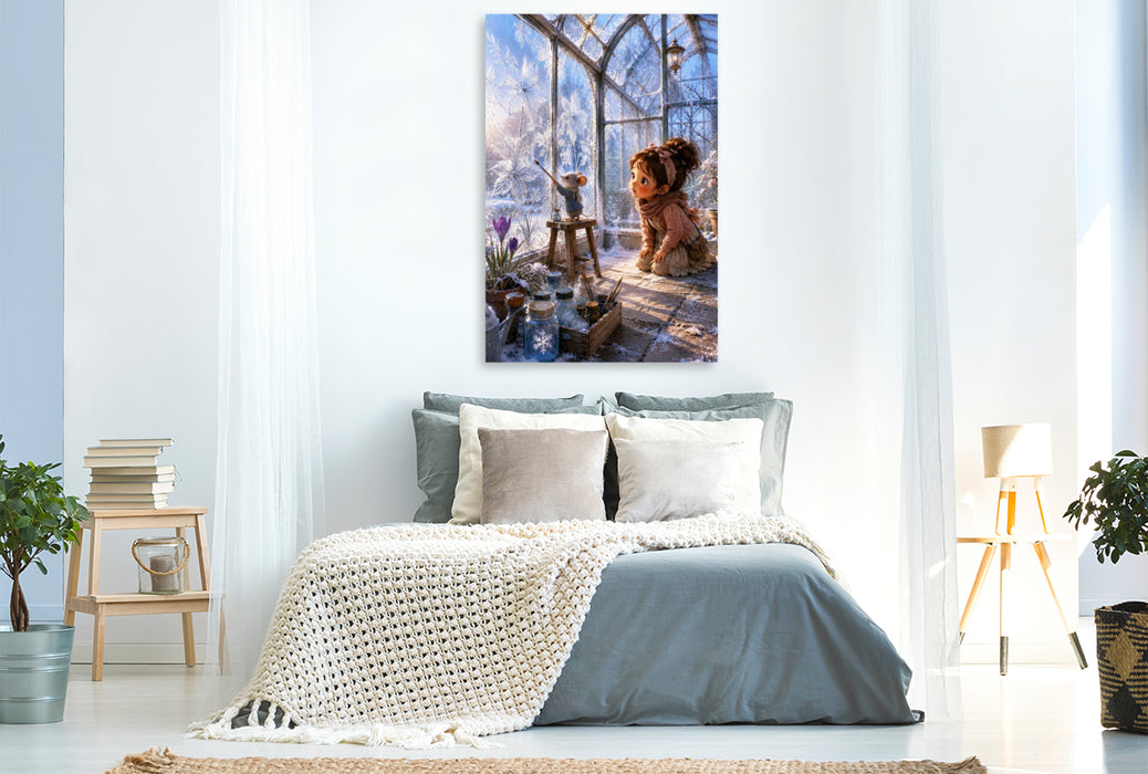 Premium Textil-Leinwand Die Eisblumenmalerin
