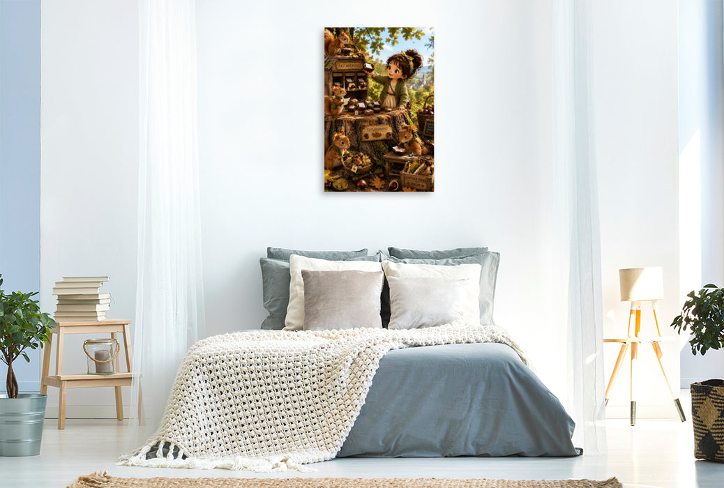 Premium Textil-Leinwand Die Kastanienpost