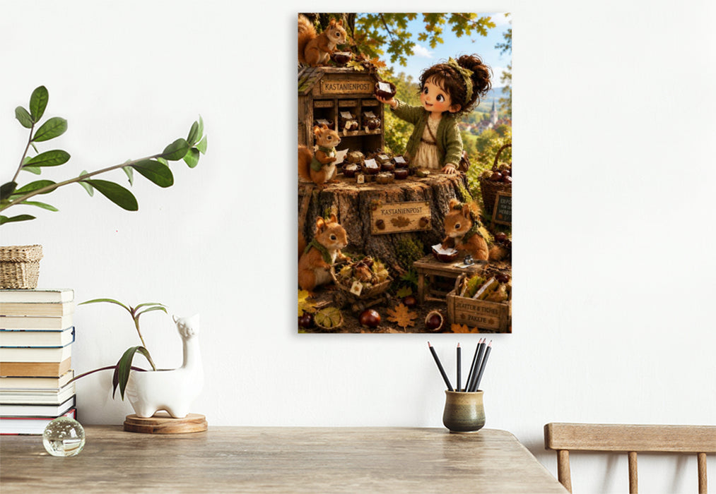 Premium Textil-Leinwand Die Kastanienpost