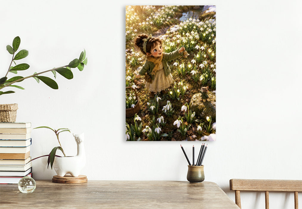 Premium Textil-Leinwand Die Frühlingsglocke