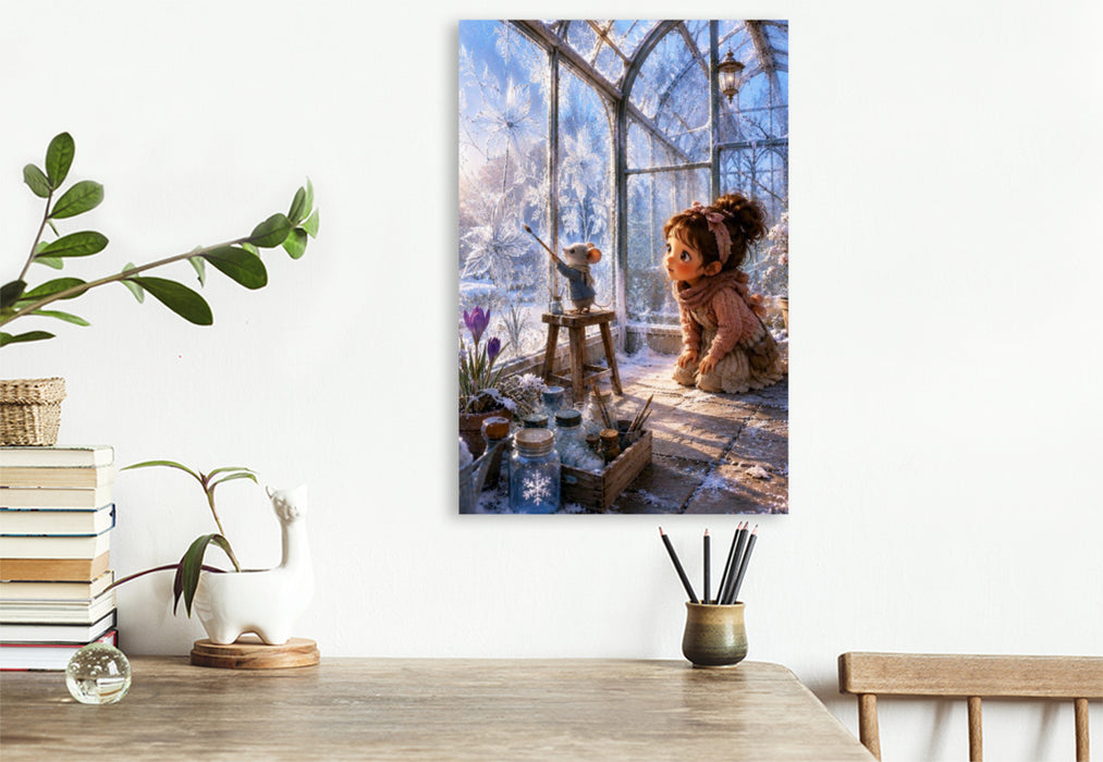 Premium Textil-Leinwand Die Eisblumenmalerin