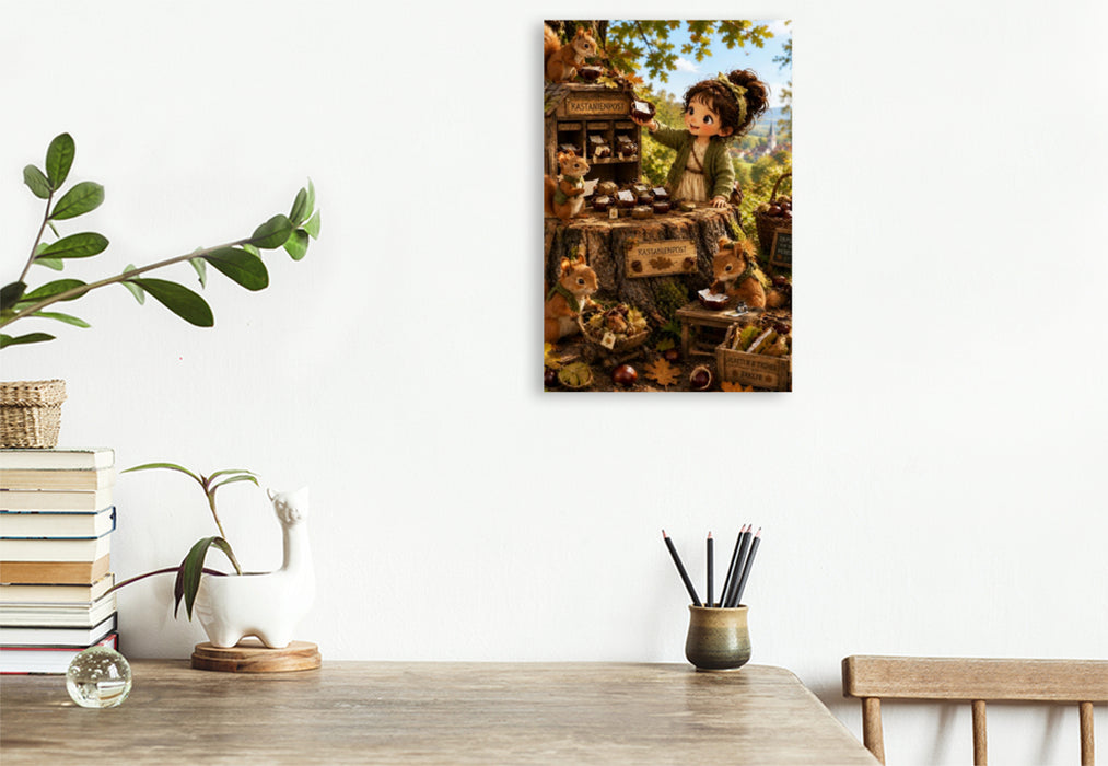 Premium Textil-Leinwand Die Kastanienpost