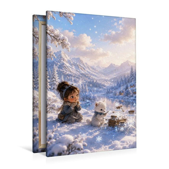 Premium Textil-Leinwand Schneeflockensammler