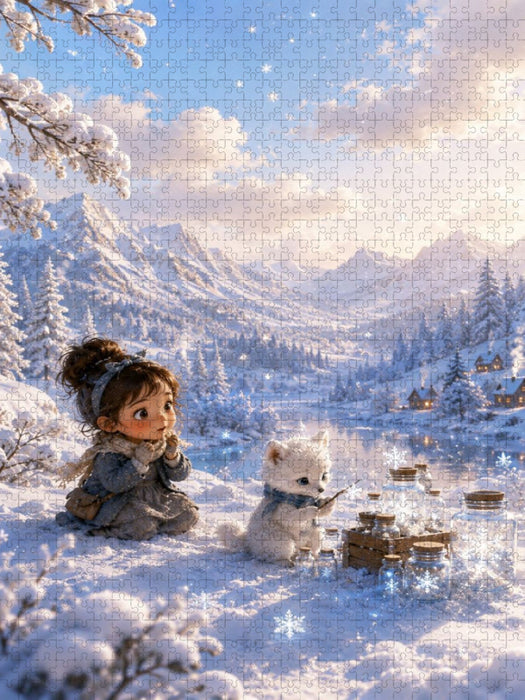 Schneeflockensammler - CALVENDO Foto-Puzzle'