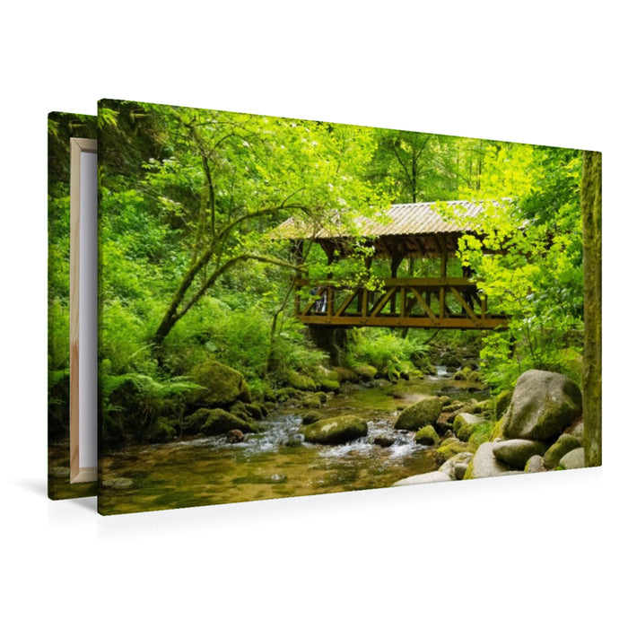 Premium Textil-Leinwand Geroldsauer Wasserfälle