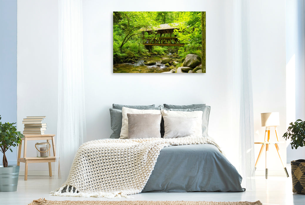 Premium Textil-Leinwand Geroldsauer Wasserfälle