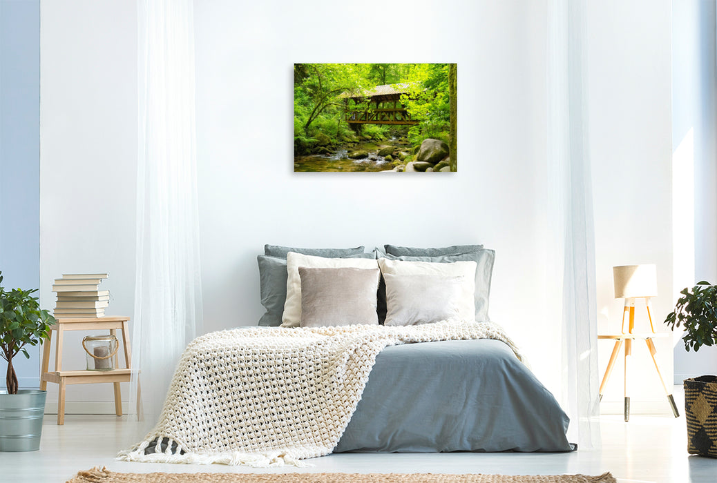 Premium Textil-Leinwand Geroldsauer Wasserfälle