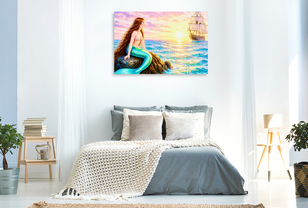 Premium Textil-Leinwand Die kleine Meerjungfrau