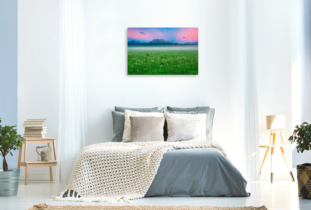Premium Textil-Leinwand Wettersteingebirge im Morgenlicht