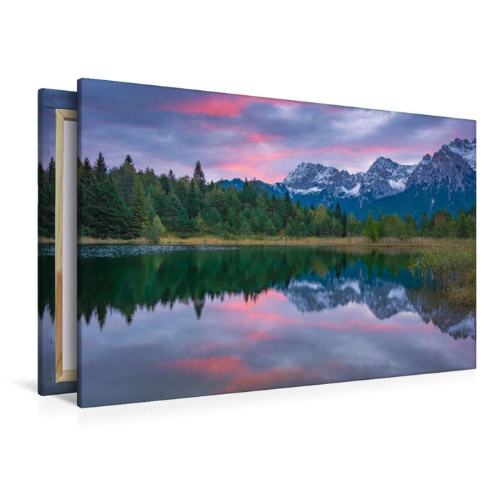 Premium Textil-Leinwand Wintermorgen im Karwendel
