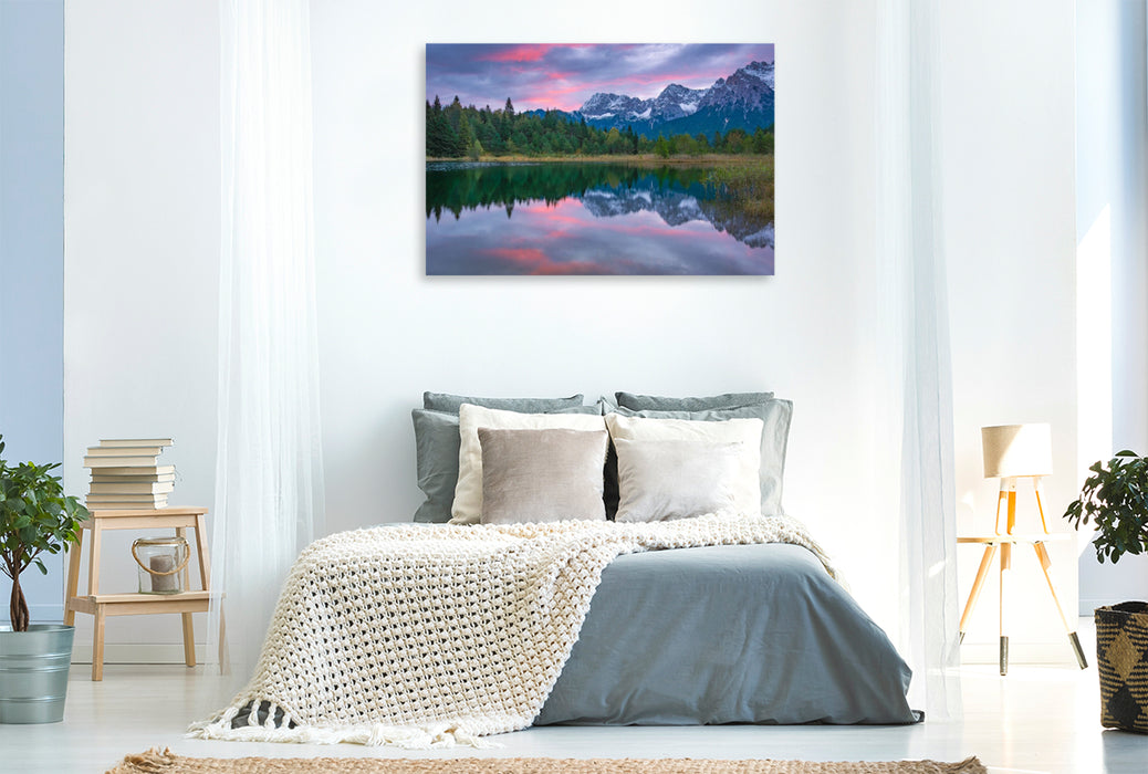 Premium Textil-Leinwand Wintermorgen im Karwendel