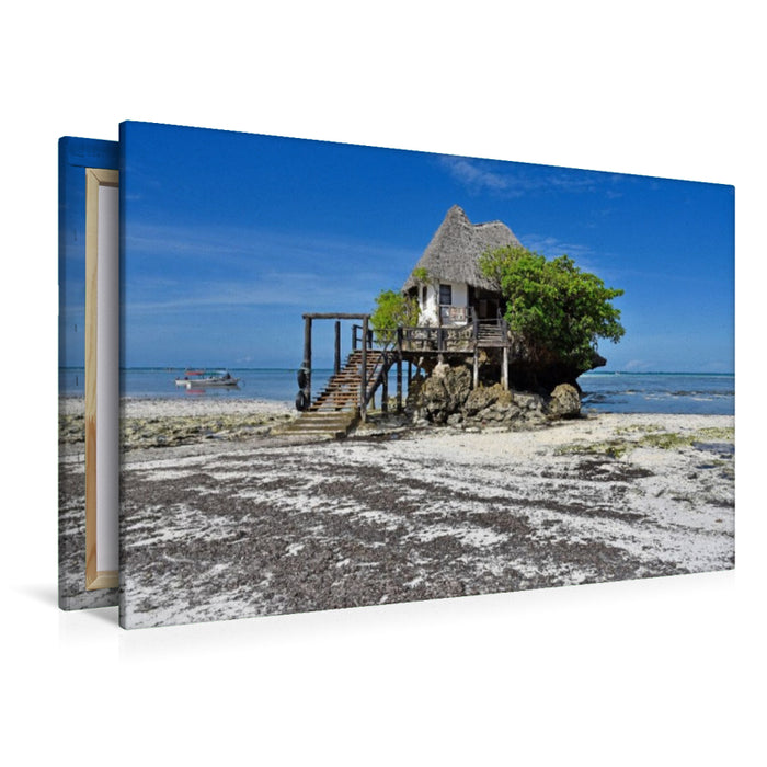 Premium Textil-Leinwand The Rock auf Sansibar
