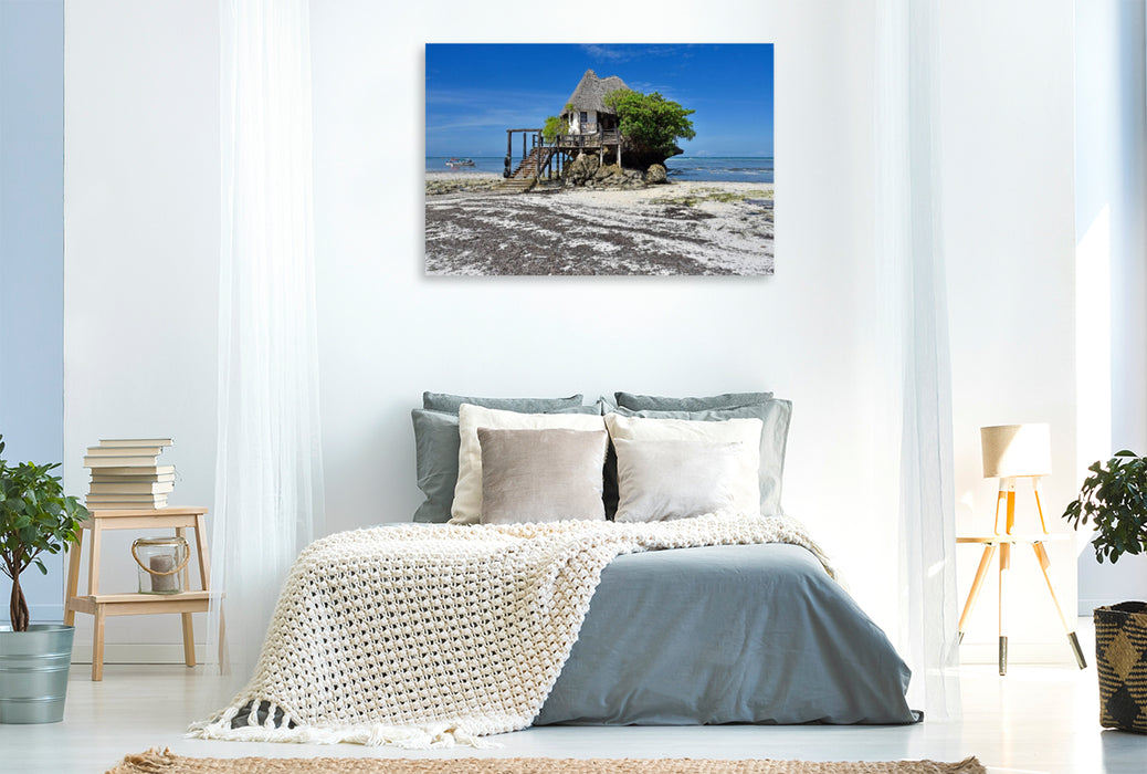 Premium Textil-Leinwand The Rock auf Sansibar