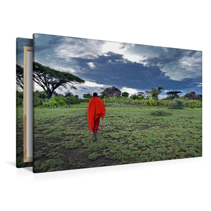 Premium Textil-Leinwand Der Massai