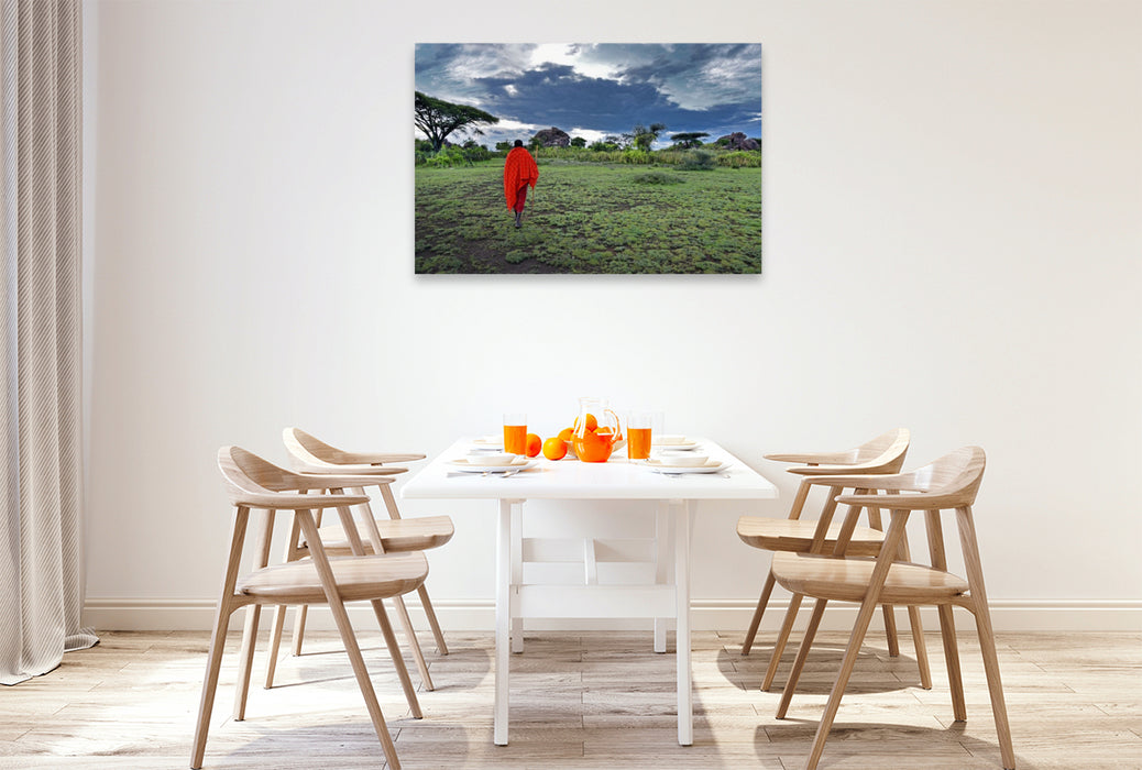 Premium Textil-Leinwand Der Massai