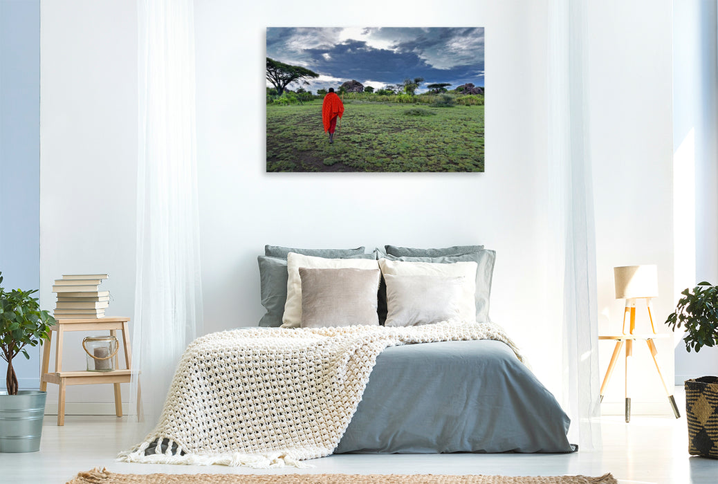 Premium Textil-Leinwand Der Massai