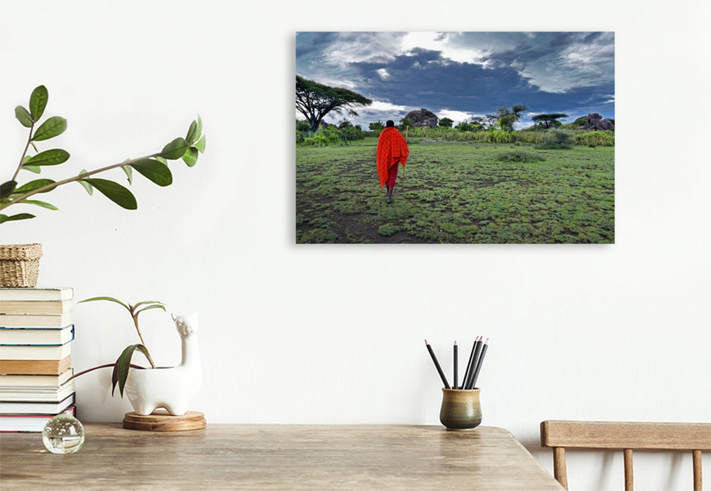 Premium Textil-Leinwand Der Massai