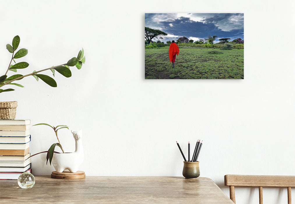 Premium Textil-Leinwand Der Massai