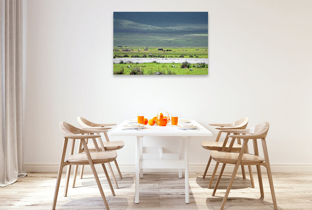 Premium Textil-Leinwand Nashorn