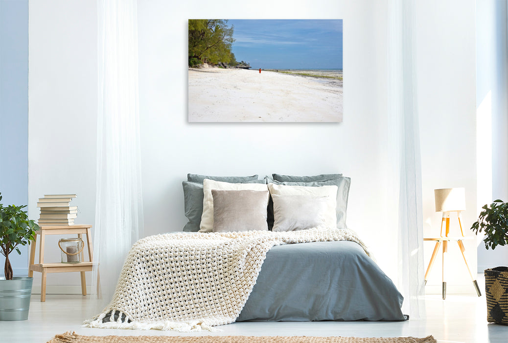Premium Textil-Leinwand Strandspaziergang