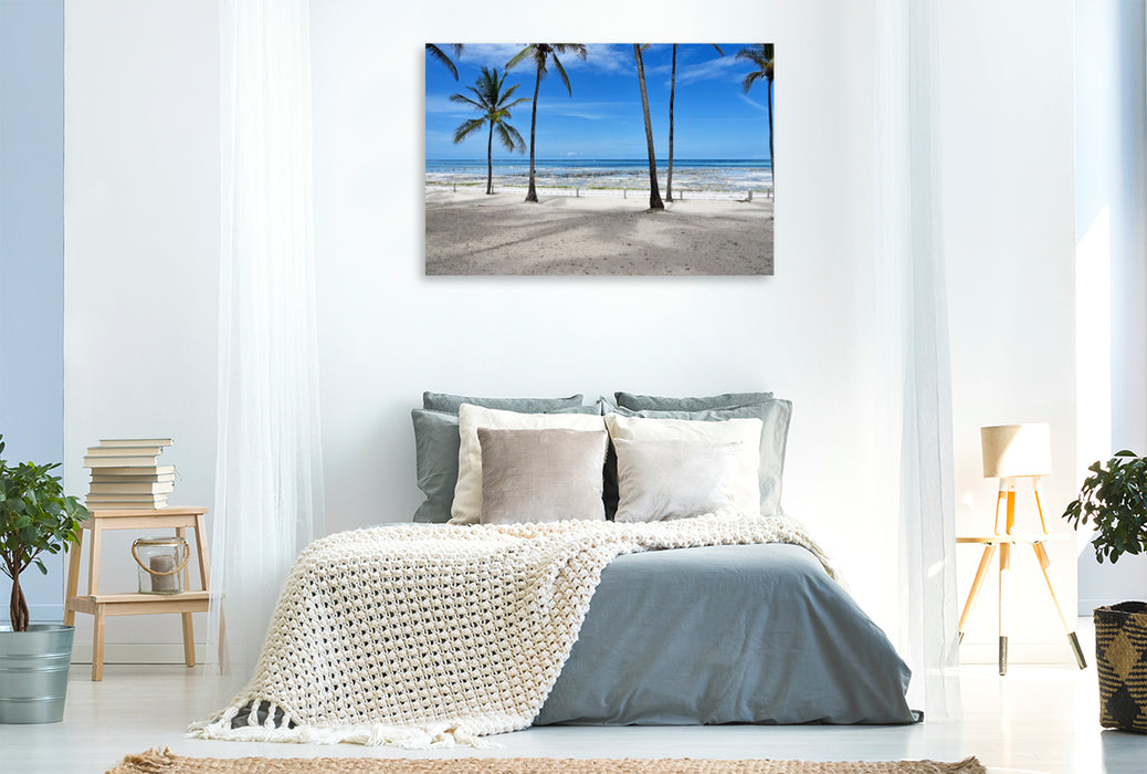 Premium Textil-Leinwand Palmenstrand