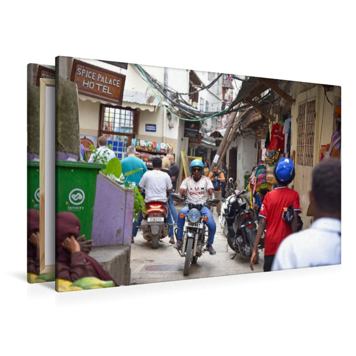 Premium Textil-Leinwand Stadtgeschehen in Stone Town