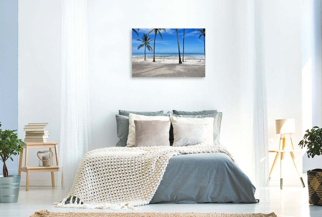 Premium Textil-Leinwand Palmenstrand