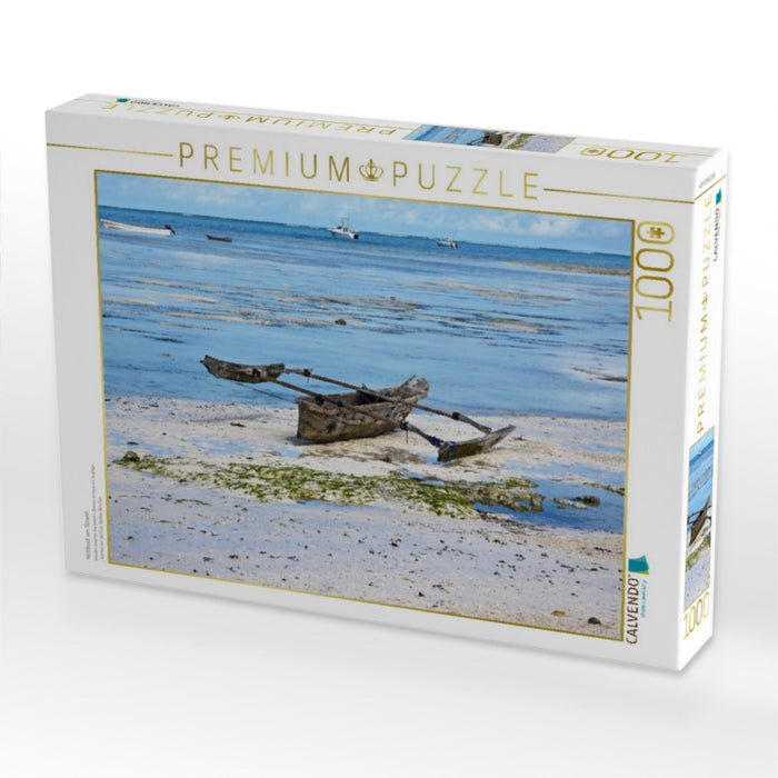 Holzboot am Strand - CALVENDO Foto-Puzzle'