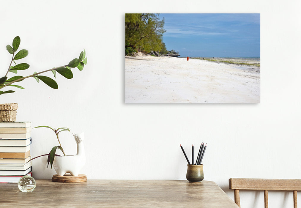 Premium Textil-Leinwand Strandspaziergang