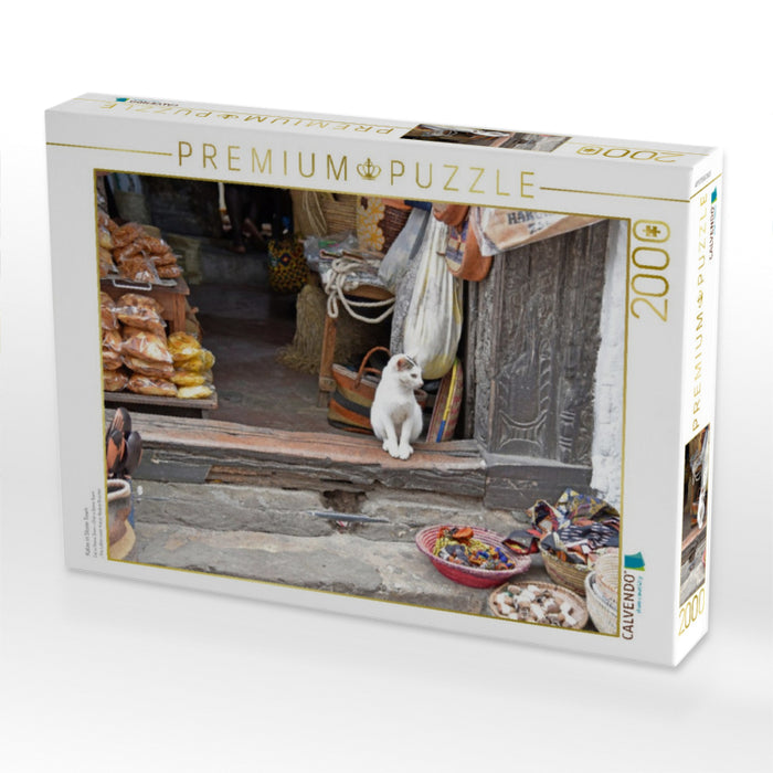 Katze in Stone Town - CALVENDO Foto-Puzzle'