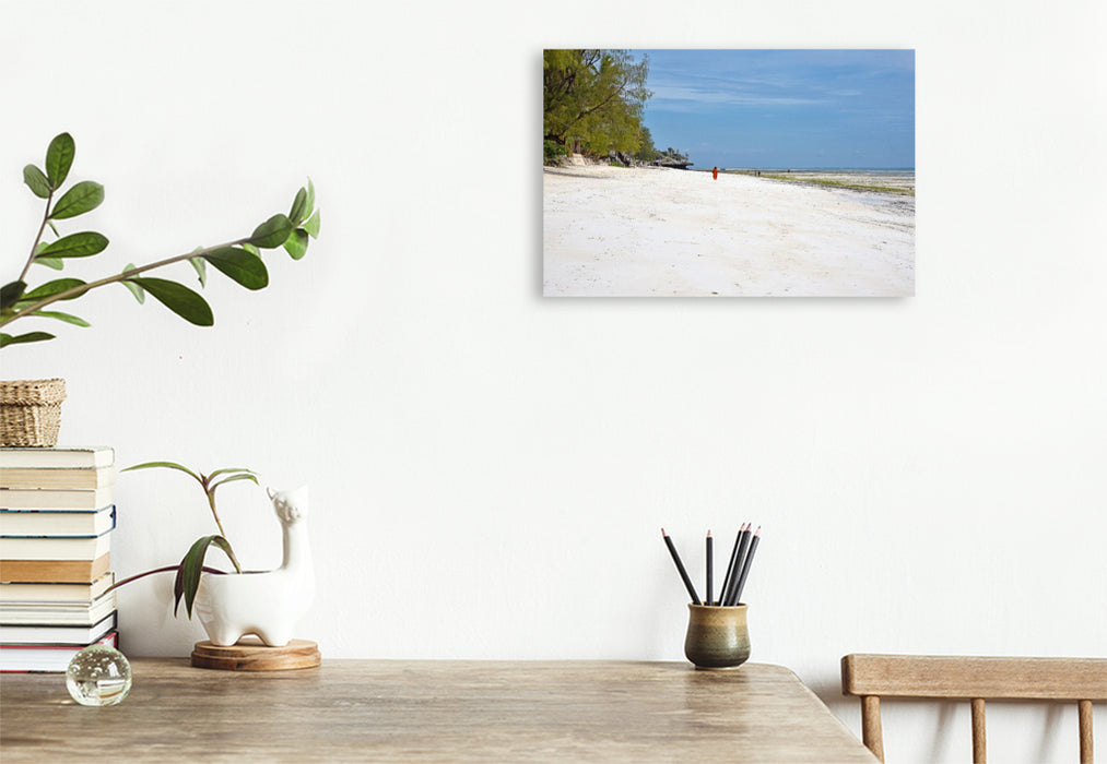 Premium Textil-Leinwand Strandspaziergang