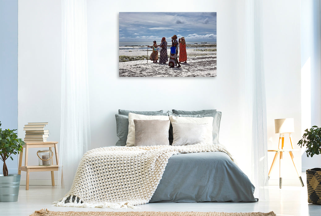 Premium Textil-Leinwand Muschelsammlerinnen