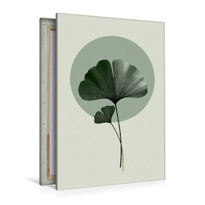 Premium Textil-Leinwand Ginkgo Leichtigkeit