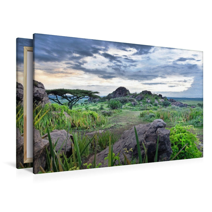Premium Textil-Leinwand Ngorongoro-Schutzgebiet