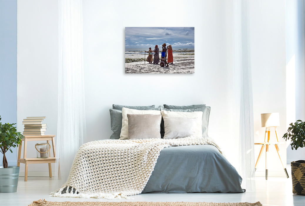 Premium Textil-Leinwand Muschelsammlerinnen