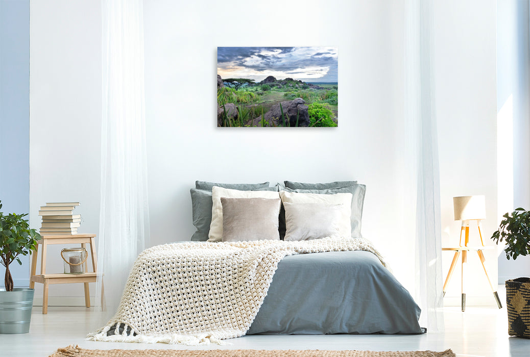 Premium Textil-Leinwand Ngorongoro-Schutzgebiet