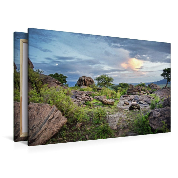 Premium Textil-Leinwand Ngorongoro-Schutzgebiet