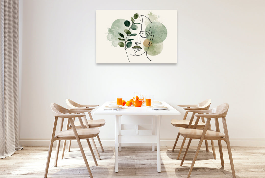 Premium Textil-Leinwand Botanische Silhouette