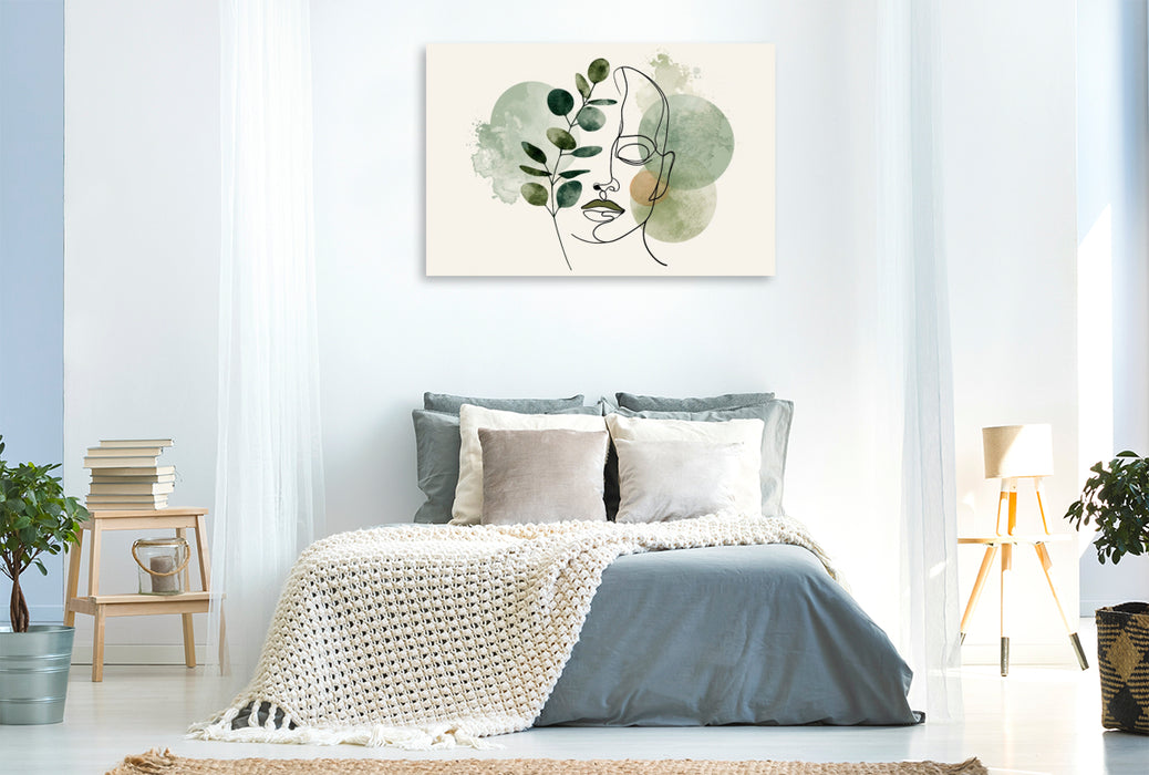 Premium Textil-Leinwand Botanische Silhouette