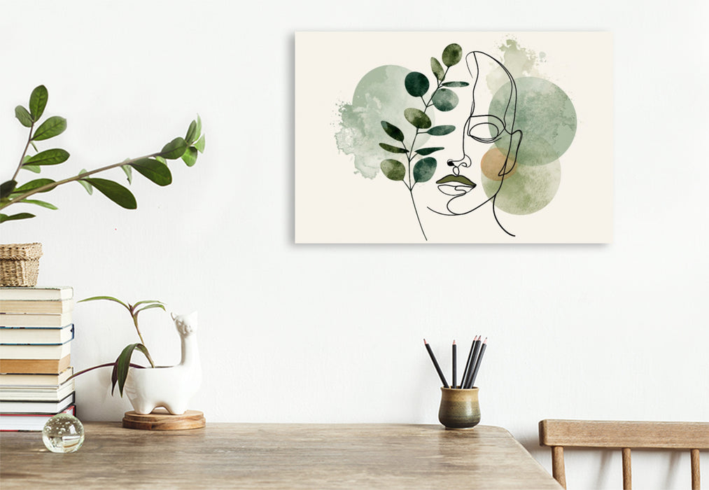 Premium Textil-Leinwand Botanische Silhouette