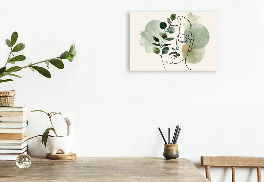 Premium Textil-Leinwand Botanische Silhouette