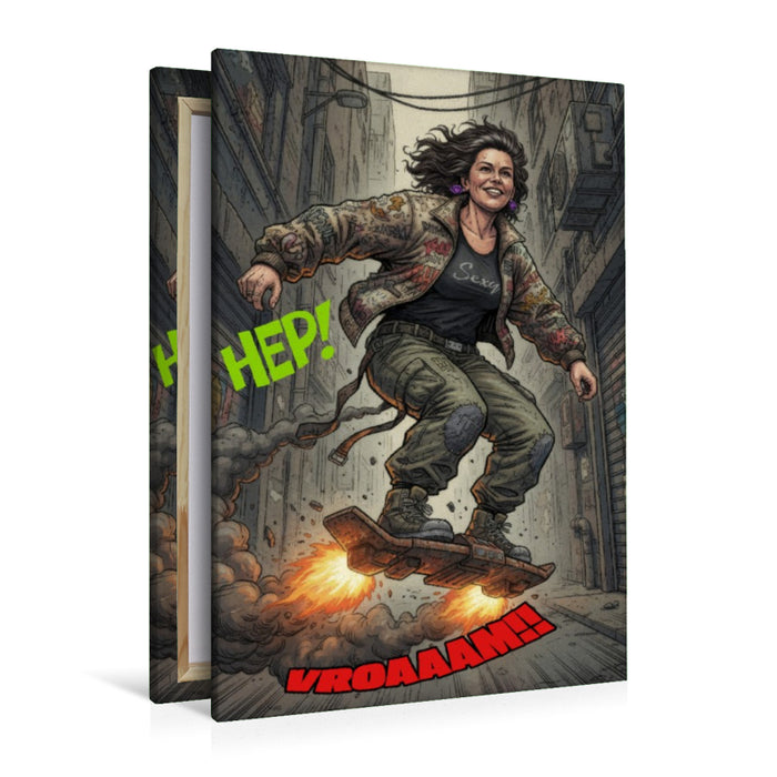 Premium Textil-Leinwand High-Speed auf dem Hoverboard