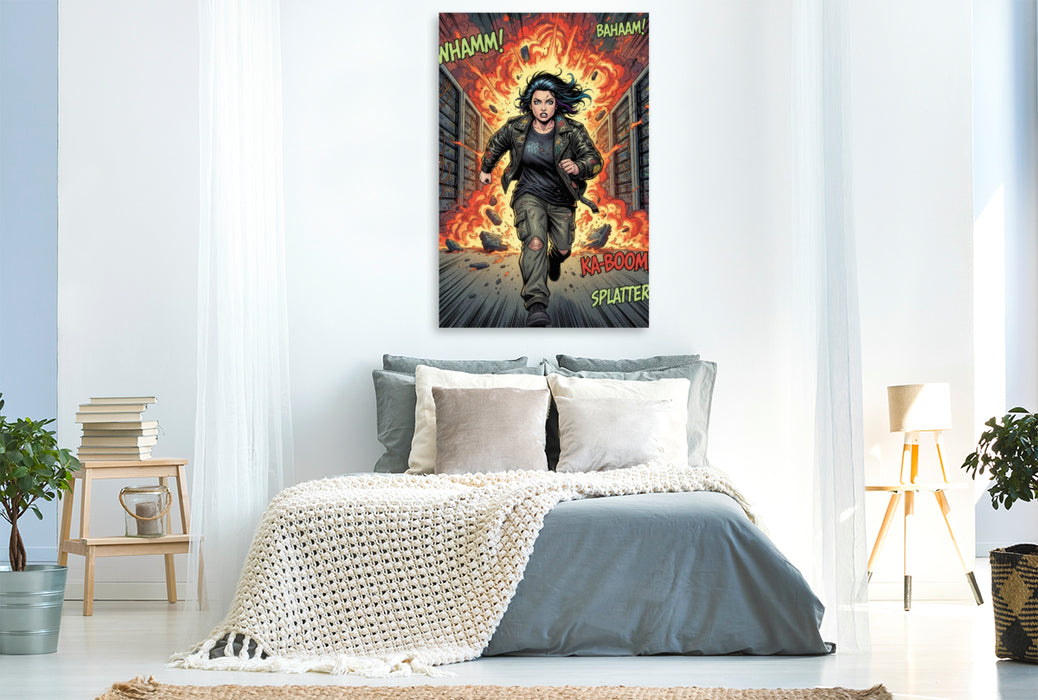 Premium Textil-Leinwand Das finale Datenfeuerwerk